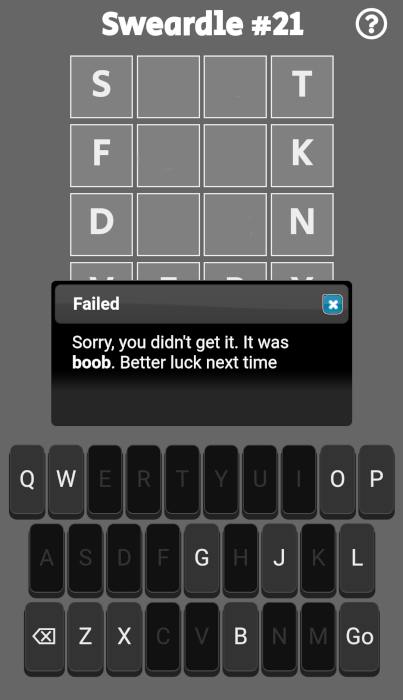 Wordle Games Sweardle Playing