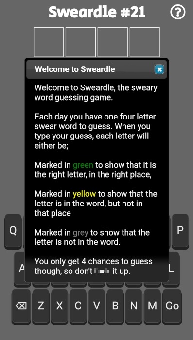 Wordle Games Sweardle Rules 1