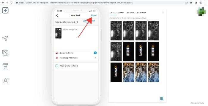 Add Photos Reels Desktop Share Reel