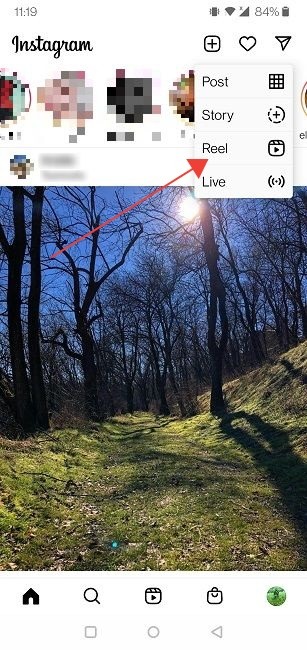 Add Photos Reels Mobile New Reel