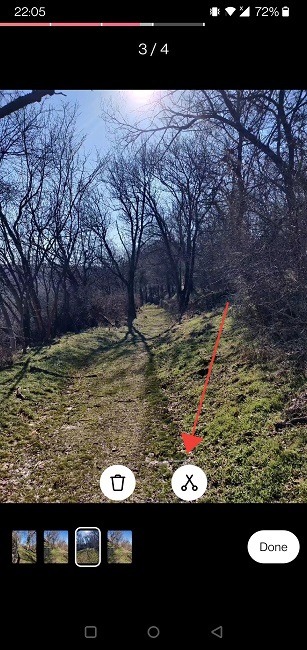 Add Photos Reels Mobile Trim Slide