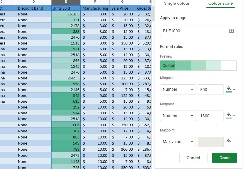 Auto Fill Colour Cell Google Sheets Scale 2