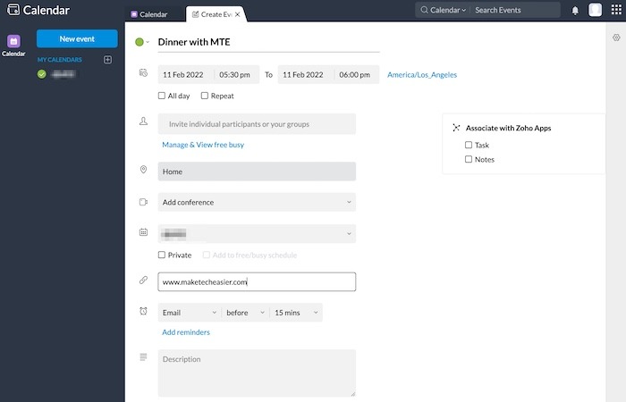 Best Google Calendar Alternatives Zoho New Event