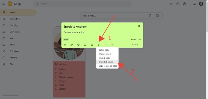 Best Google Keep Tips Desktop Add Checkboxes Note