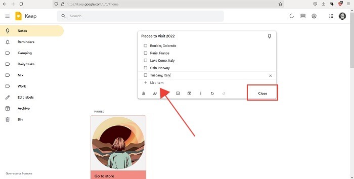 Best Google Keep Tips Desktop Add Items
