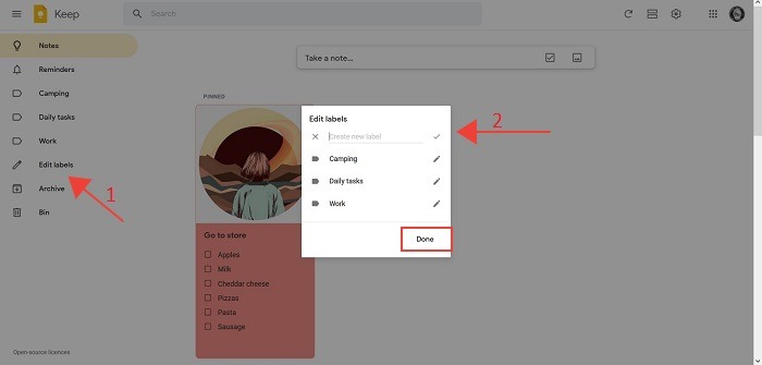 Best Google Keep Tips Desktop Edit Labels