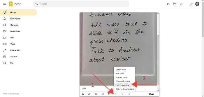 Best Google Keep Tips Desktop Grab Image Text