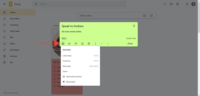 Best Google Keep Tips Desktop Set Reminder
