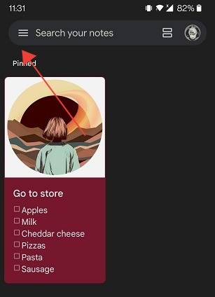 Best Google Keep Tips Mobile Menu