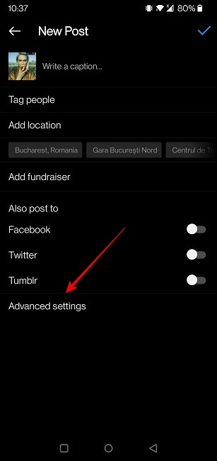 Comments Instagram Advanced Settings