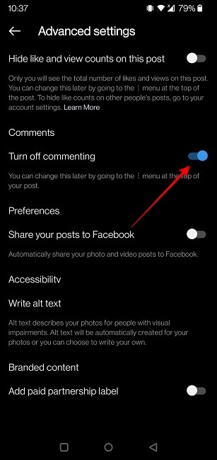 Comments Instagram Disable Commenting