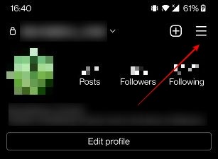 Comments Instagram Mobile Menu