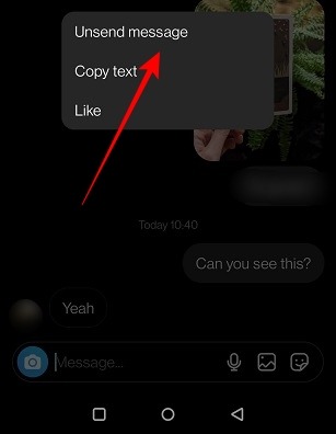 Comments Instagram Mobile Unsend Message