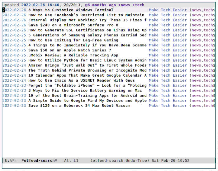 Emacs Rss 10 Automatically Tagged Feeds