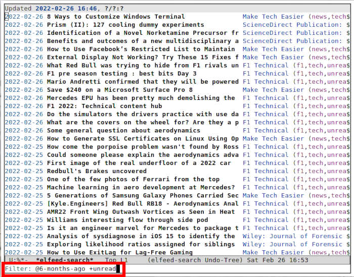 Emacs Rss 11 Default Filter