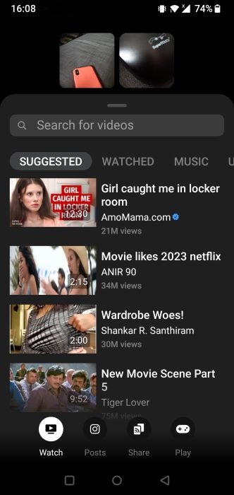 Videos available to watch with others in Facebook video call.