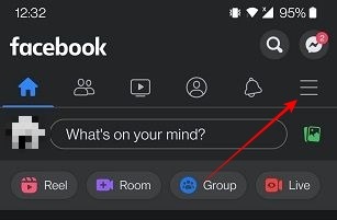 Facebook Phishing Mobile Menu