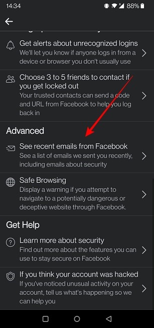 Facebook Phishing Mobile Recent Emails Fb