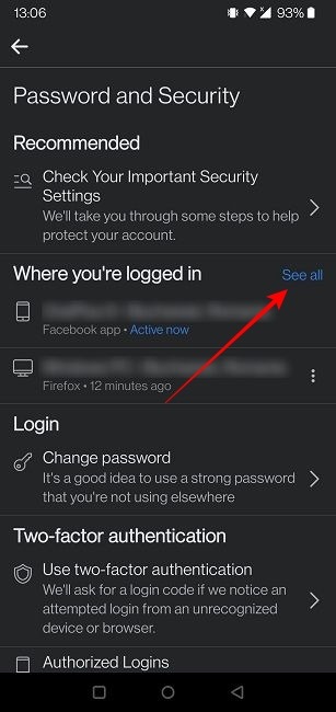 Facebook Phishing Mobile See All