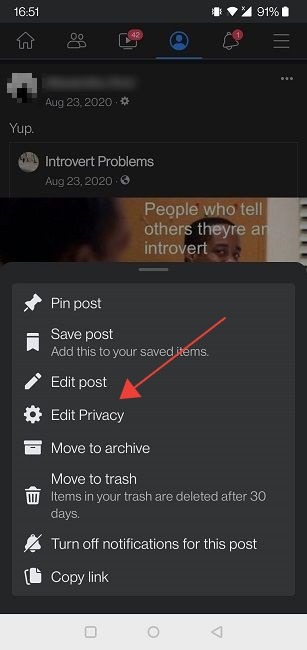 Facebook Restricted List Mobile Edit Privacy