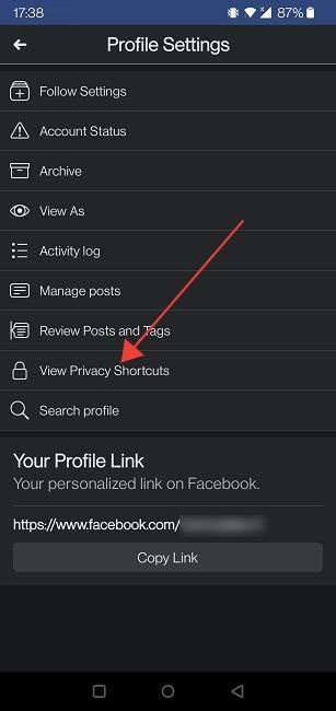 Facebook Restricted List Mobile Privacy Shortcuts