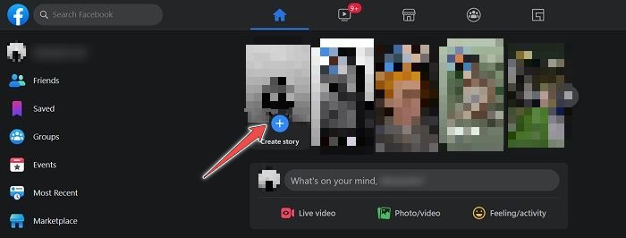 Facebook Stories Desktop Create Story