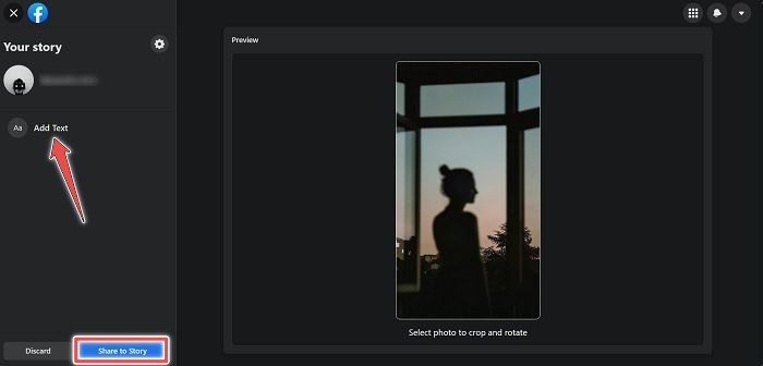 Facebook Stories Desktop Share Photo Story