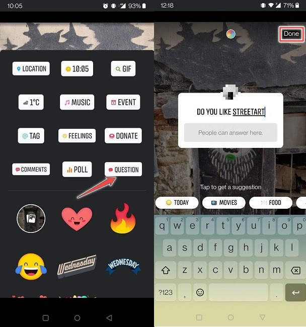 Facebook Stories Mobile Add Question Sticker