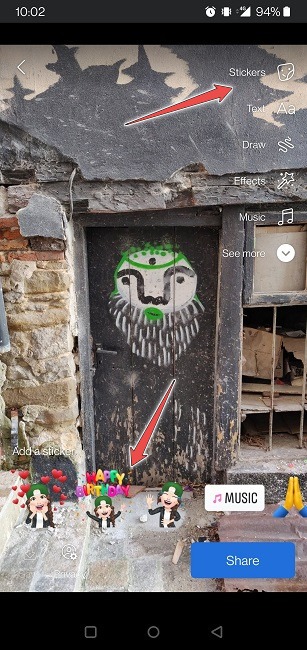 Facebook Stories Mobile Add Stickers