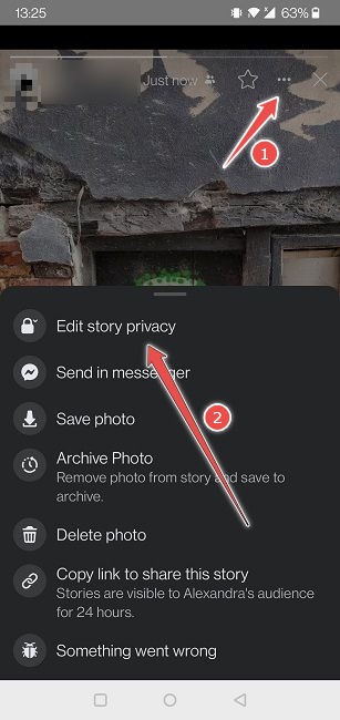 Facebook Stories Mobile Edit Posted Story Privacy