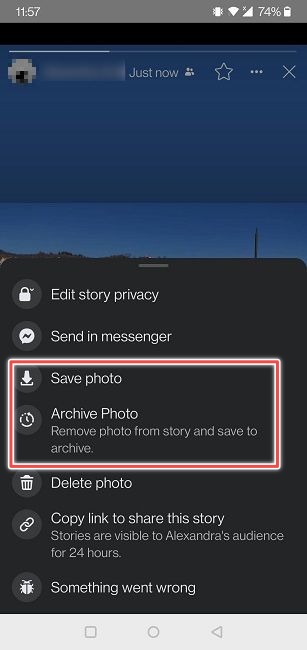 Facebook Stories Mobile Save Photos