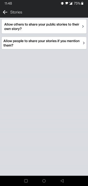 Facebook Stories Mobile Sharing Stories Options