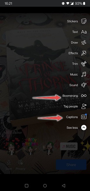 Facebook Stories Video Captions
