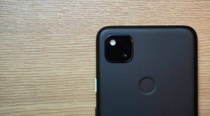 Biometric reader on the back of a smartphone.