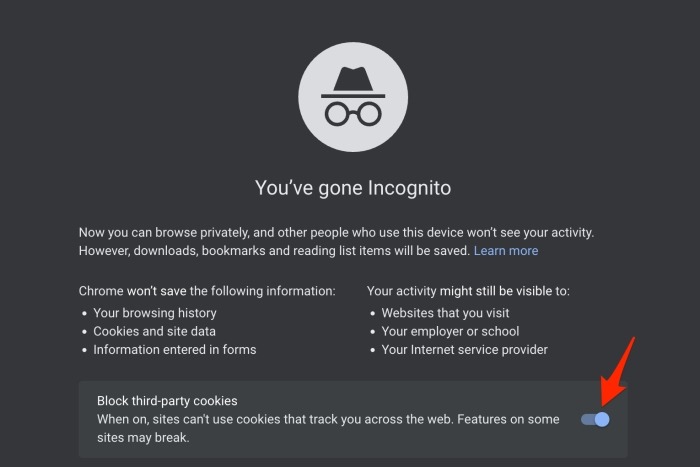 Incognito Mode Settings In Chrome