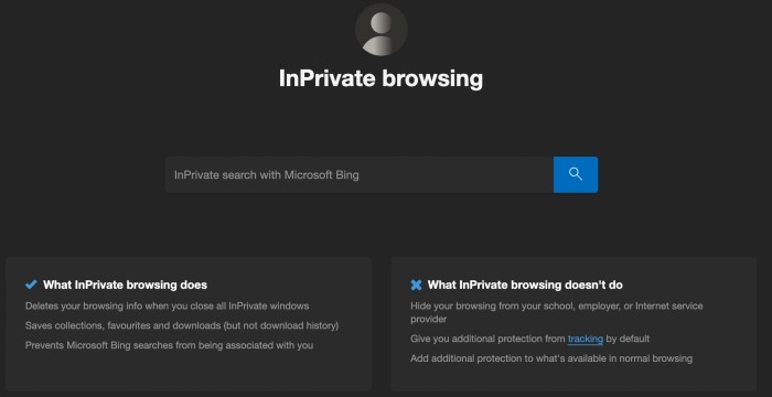 Inprivate Browsing Mode In Edge Browser