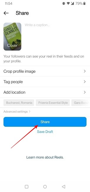 Instagram Reels Voice Post Screen