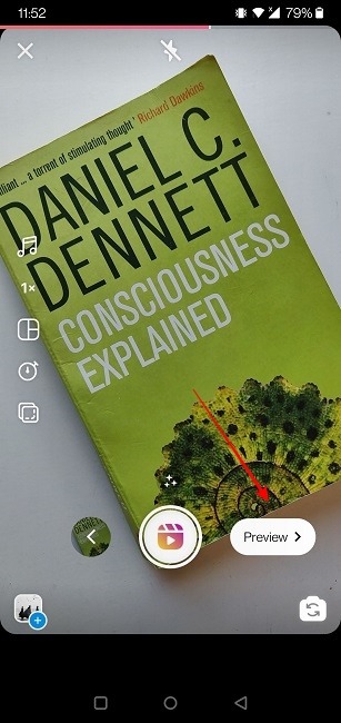 Instagram Reels Voice Preview Screen