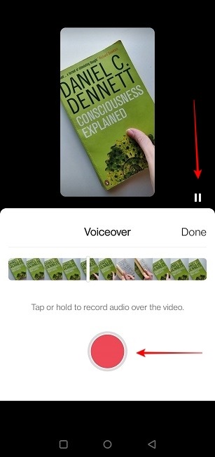 Instagram Reels Voice Start Recording Voiceover Pause