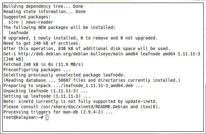 Leafnode 04 Install Leafnode