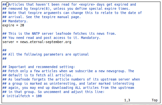 Leafnode 09 Config File