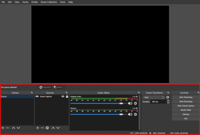 Obs Studio Interface 1