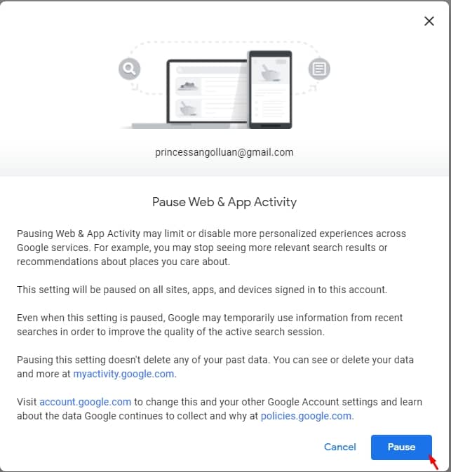 Pause Web And App Activity