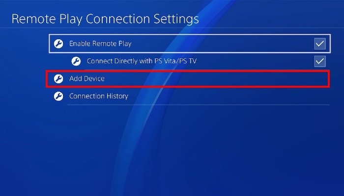 Ps4 Remote Play Connection Settings Add Device