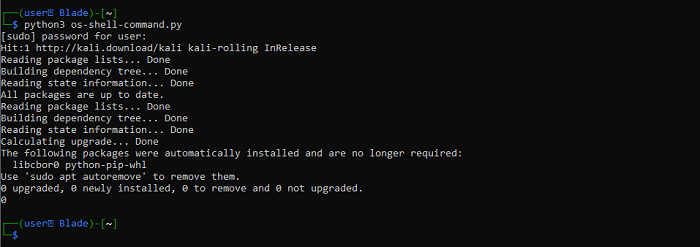 Python Os Module Run Shell Command