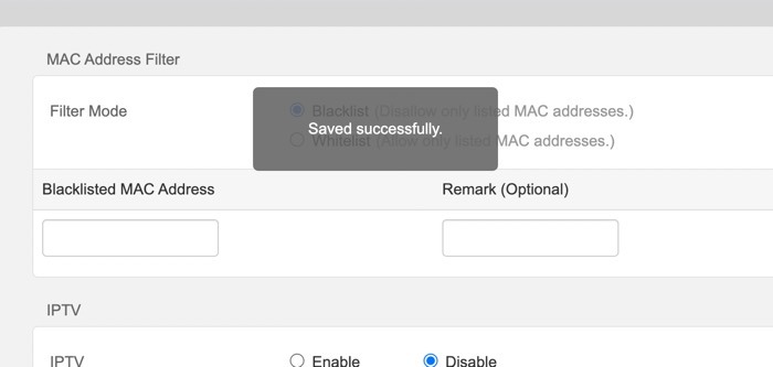 Save Changes After Blacklisting