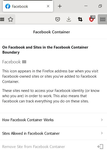 Secure Facebook Desktop Facebook Container Addon