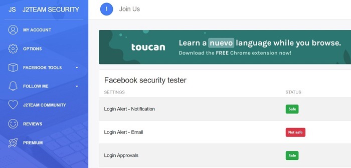 Secure Facebook Desktop J2team Extension