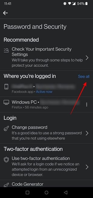 Secure Facebook Desktop Log In History