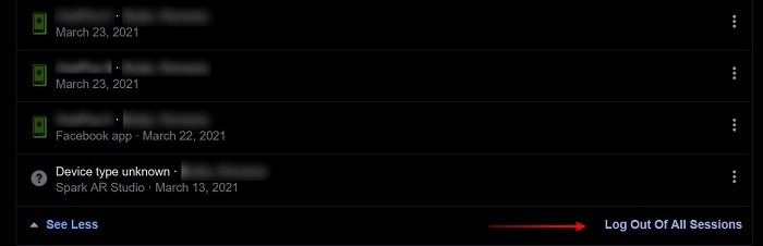 Secure Facebook Desktop Log Out All Devices